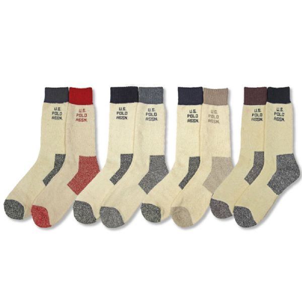 Us Polo 2 Pair Men's White Boot Socks