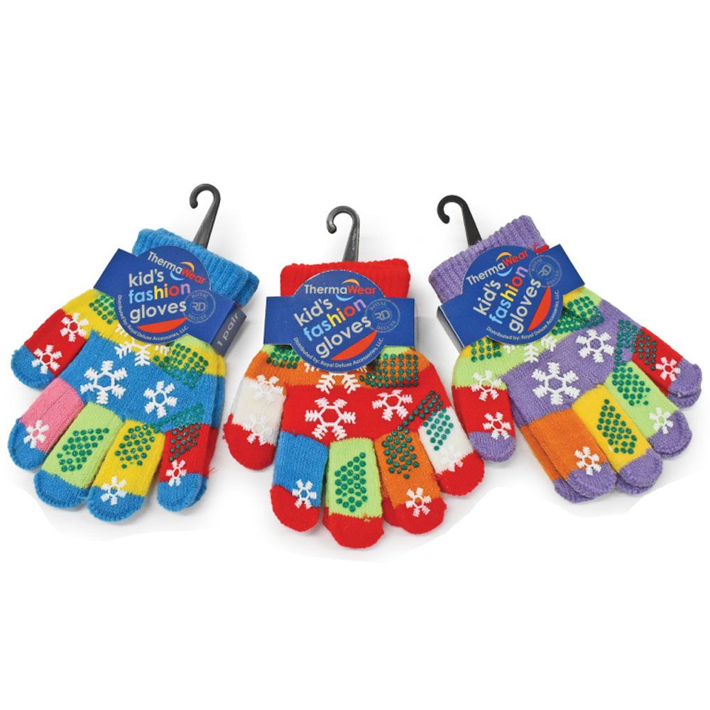 Kid's Gripper Magic Glove In Snowflake Theme - at - royaldeluxeny.com