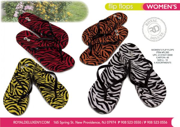 Women's Soft Flip Flop Zebra Prints