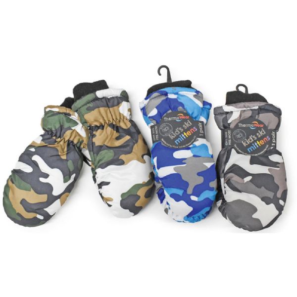 Children's Ski Mitten In Camouflage Prints