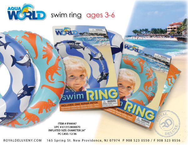 Kids Inflatable Ring Dino & Shark ~ Small Size
