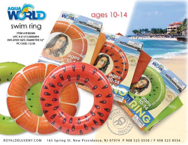 Teens Inflatable Ring Fruits ~ Medium Size