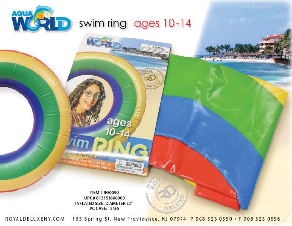 Teens Inflatable Ring Rainbow ~ Medium Size *bag