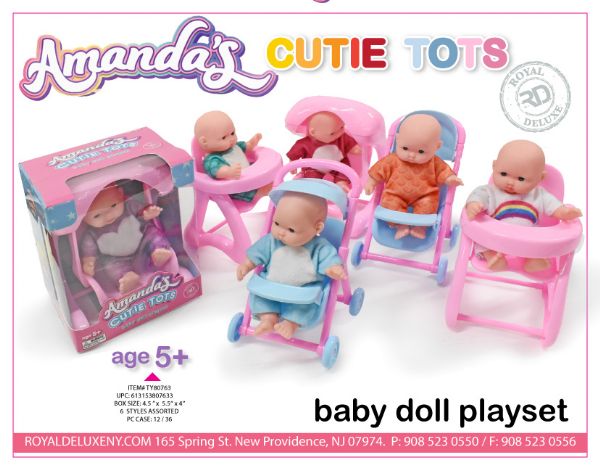 Baby Doll With Stroller And High Chair