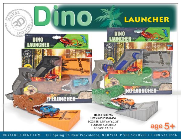 3pc Dino Launcher With Die Cast Car And Ramp And Launcher