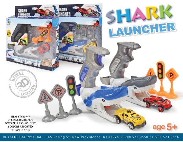3pc Shark Launcher With Die Cast Car And Ramp And Launcher