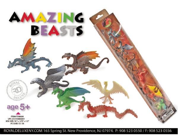 6pk Dragon Figures