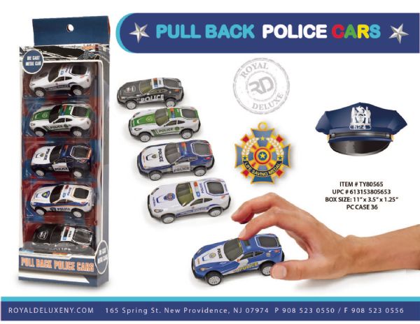 5pk Pull Back Police Cars