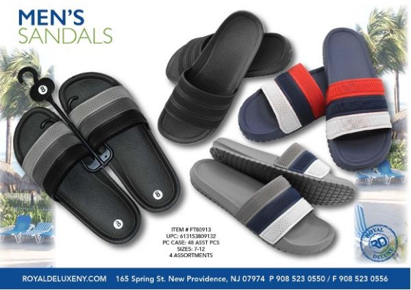 Mens Stripe Slide Sandal