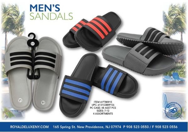 Mens Stripe Slide Sandal