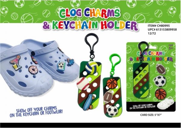 Clog Charms And Carabiner Holder Sports Theme