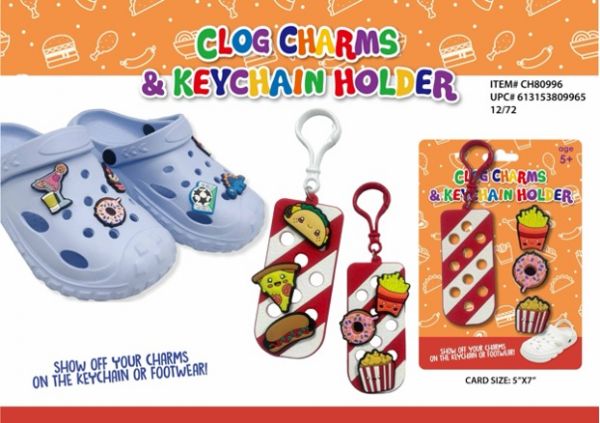Clog Charms And Carabiner Keychain Holder Fast Food Theme