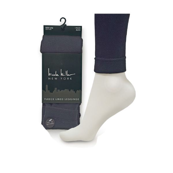 Nicole Miller Black Fleece Lined Leggings