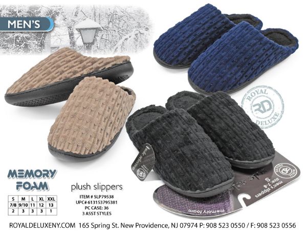 Men's Memory Foam Cable Knit Indoor/outdoor Slipper With Sherpa Sole