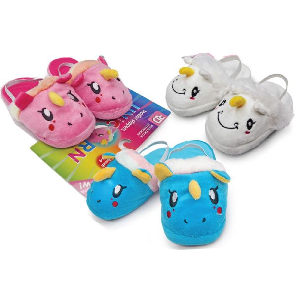 Unicorn Plush Toddler Slipper With Elastic Backs