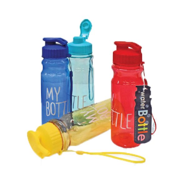 Push Open Water Bottle W/ Lanyard - 500ml/16.9 oz