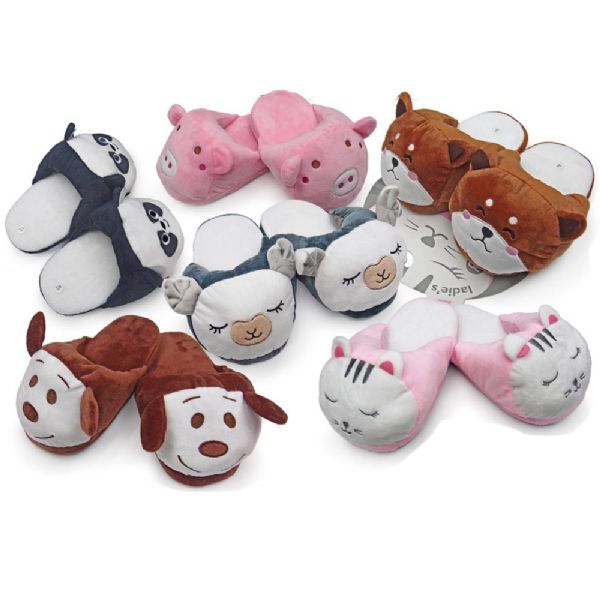 Novelty Plush Kids Slipper Assorted Animals