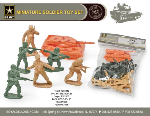 Us Army 20 Pc Toy Soldier Bag