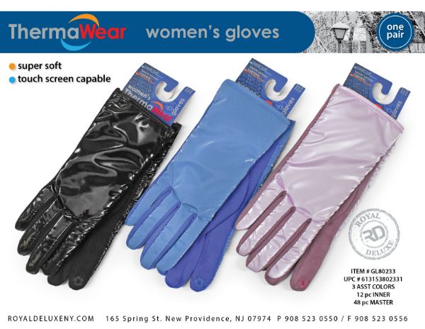 Women's Puffer Glove Touch Screen Capable