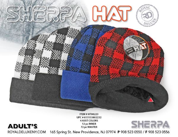Men's Plaid Sherpa Lined Hat