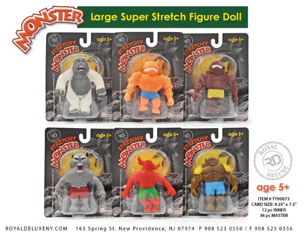 Large Jumbo Stretch Monster Dolls 6-Asst Characters