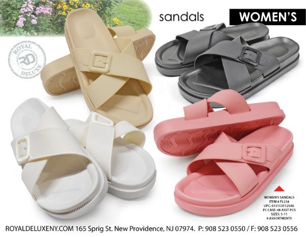 Women's "x" Buckle Sandal Comfort Base