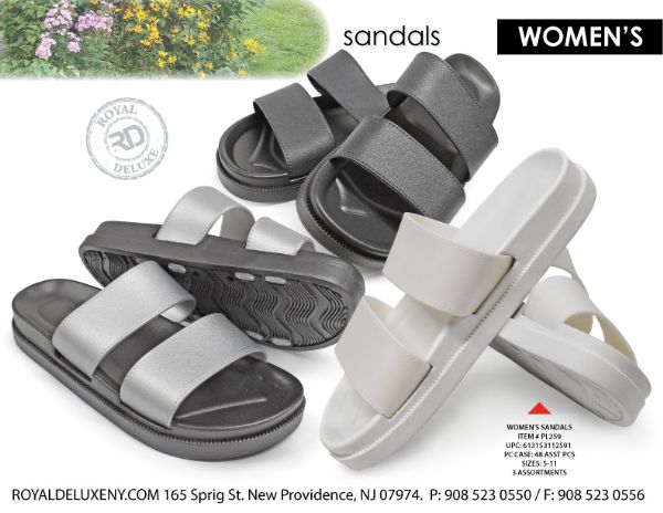 Womens Double Strap Buckle Sandal Comfort Base