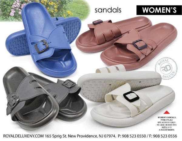 Womens Jumbo Buckle Sandal Comfort Base