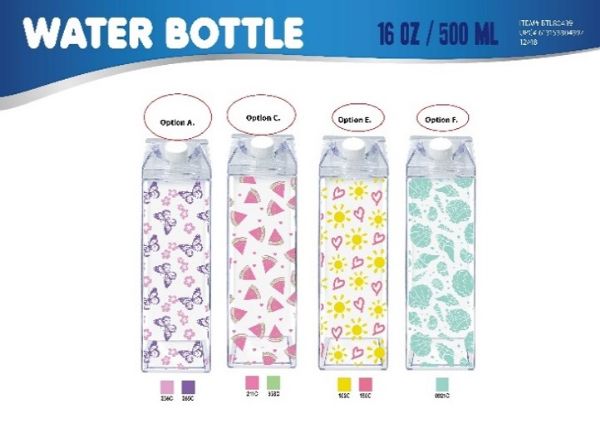 Milk Carton Bottle PrinteD- 16 Oz 500 ml