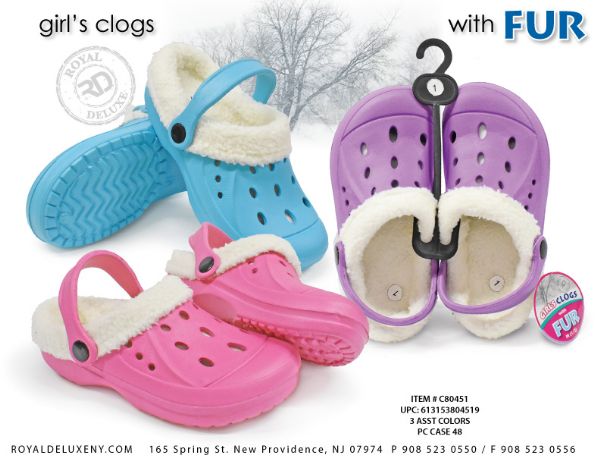 Girl's Fur Lined Clogs