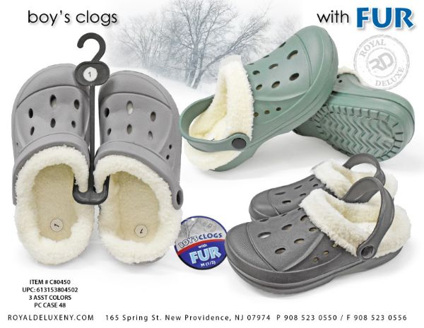 Boy's Fur Lined Clogs