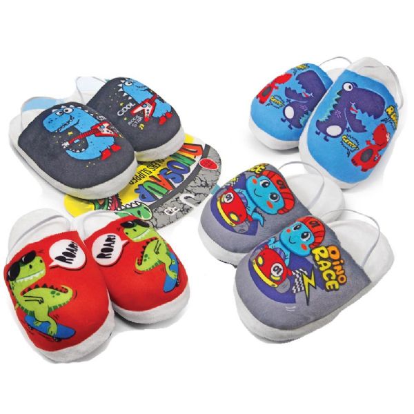 Plush Novelty Dinosaur Toddler's Slippers
