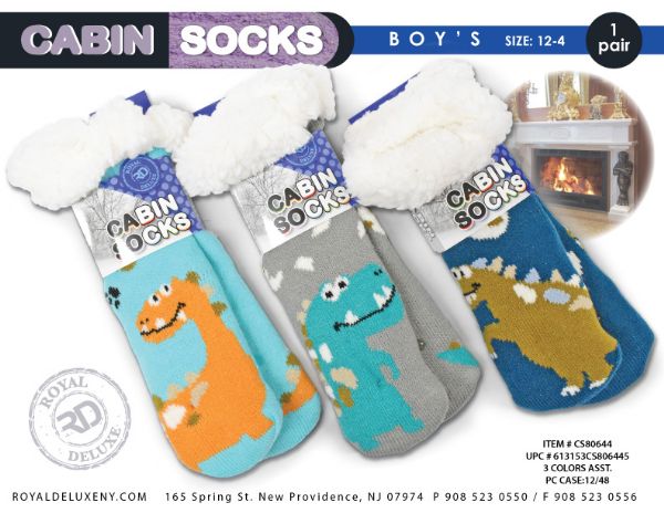 Boy's Sherpa Cabin Socks
