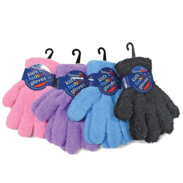 Kid's Assorted Stretch Fuzzy Chenille Glove