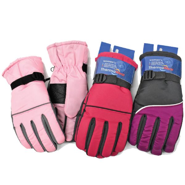 Women's Ski Gloves With Adjustable Buckle