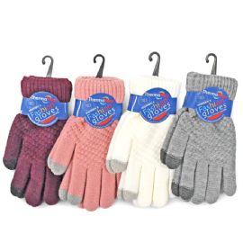 Women's Knit Fashion Glove With Touch Screen Capability