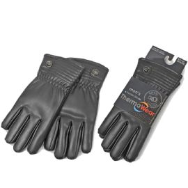 Men's Fleece Lined Faux Leather Gloves