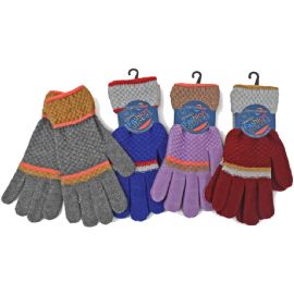 Women's TrI- Tonal Knit Fashion Glove