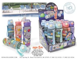 700ml Printed Space Bottle W/ Pop Straw