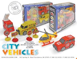 6pk City Vehicle Toy Set