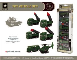 Us Army 6pk Pull Back Military Vehicles