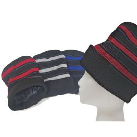 Fur Lined MultI-Stripe Hat