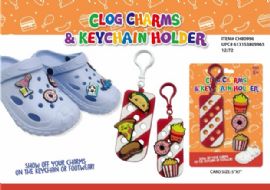 Clog Charms And Carabiner Keychain Holder Fast Food Theme
