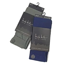 Nicole Miller Navy & Gray Fleece Lined Leggings
