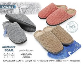 Women's Memory Foam Cable Knit Slippers With Sherpa Sole