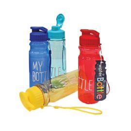 Push Open Water Bottle W/ Lanyard - 500ml/16.9 oz