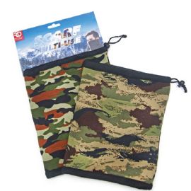 Camouflage Printed Gaiter Scarf Fleece Lining And Adjustable Strap