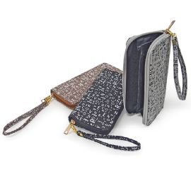 Accordion Wallet W/ Strap Glitter Letters