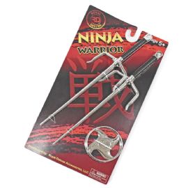 Ninja Warrior Twin Knife Set With 2 Throwing Stars