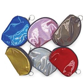 Oval Laser Print Shiny Zipper Pouch